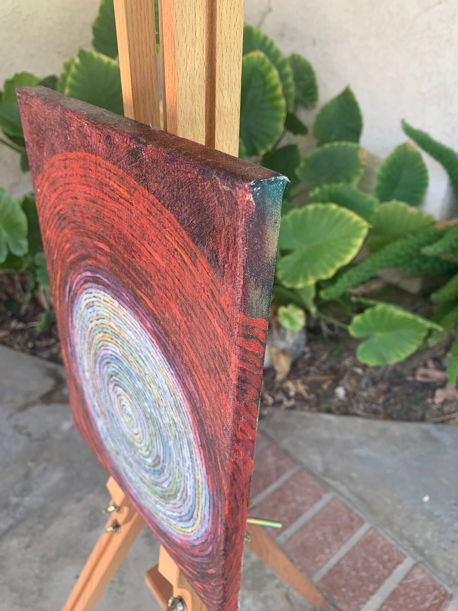 RED CIRCLE Original Oil Painting Raw Art Painting on Etsy