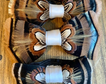 Customize A Groomsmen's Turkey Feather Bow Tie Package