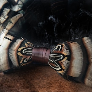 The Triple - Turkey & Pheasant Feather Bow Tie