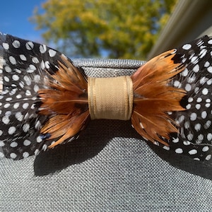 Beau - Guineafowl & Pheasant Feather Bow Tie