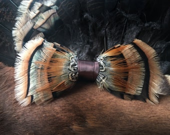Morty - Turkey & Pheasant Feather Bow Tie