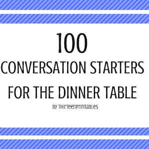 100 Gesprächsstarter für den Esstisch - Ein lustiges Familienspiel für Erwachsene, Kinder, Freunde und Familien, Klassenzimmer, Kinder und Jugendliche!