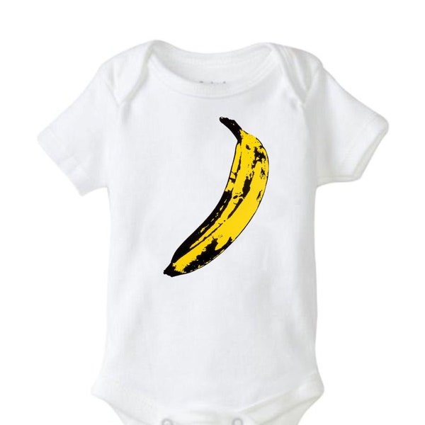 Velvet Underground Andy Warhol Banana Art Onesie Cool Baby Shower Gift Cute Funny Awesome Baby Nico Boy Girl Neutral nerdy geeky baby smart