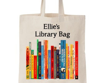 Cool Kids Library Tote Homeschool Gift Idea canvas children birthday toddler reading smart nerdy geek baby science personalized awesome