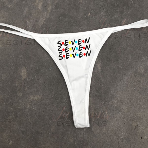 seven funny thong/wedding gift/bachelorette party/christmas present/gift for her/funny gag/husband