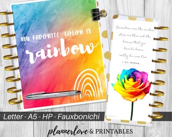 Printable Rainbow Dashboards, Planner Dividers Printable Dashboards Rainbow Planner Dashboards Printable Dividers Happyinichi, Happy Planner