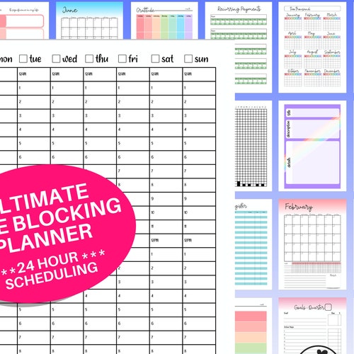 Ultimate Time Blocking Planner PRINTABLE 24 Hour Schedule Etsy Ultimate Time Blocking Planner PRINTABLE 24 Hour Schedule Etsy
