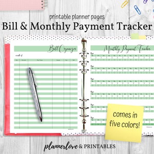 Printable Finance Trackers Personal Finance Planner Pages, Bill Organizer Printable, Monthly Payment Tracker Home Finance Planner PDF Print image 1