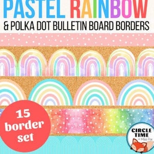 Rainbow Classroom Decor, Printable Bulletin Board Borders, Rainbow Borders, Rainbow Classroom Decorations, Classroom Display Border