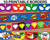 Printable Superhero Bulletin Board Borders, Superhero Classroom Decor, Superhero Theme Decorations, Printable Classroom Display Board