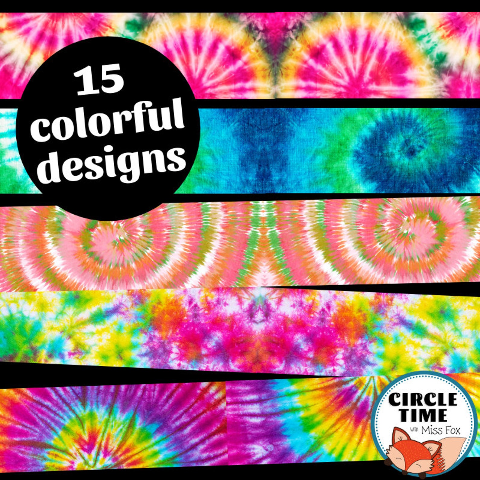 Printable Tie Dye Borders Tie Dye Classroom Theme Classroom Etsy