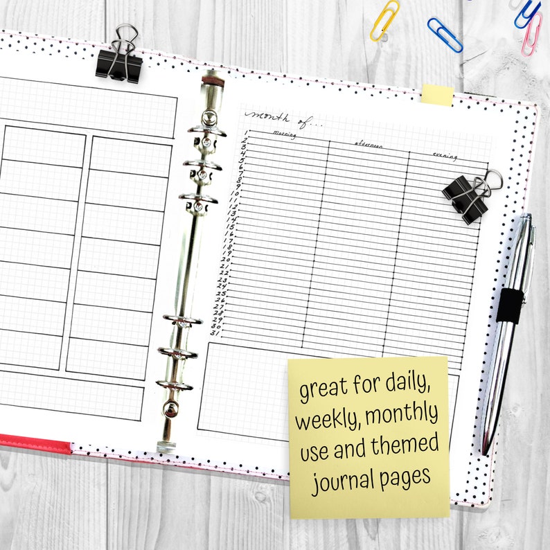 Printable Bullet Journal Trackers &amp; Planner Templates Hand - Etsy