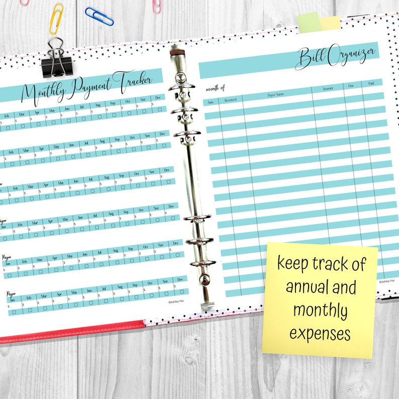 Printable Finance Trackers Personal Finance Planner Pages, Bill Organizer Printable, Monthly Payment Tracker Home Finance Planner PDF Print image 4