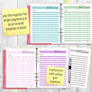 Printable Finance Trackers Personal Finance Planner Pages, Bill Organizer Printable, Monthly Payment Tracker Home Finance Planner PDF Print image 3