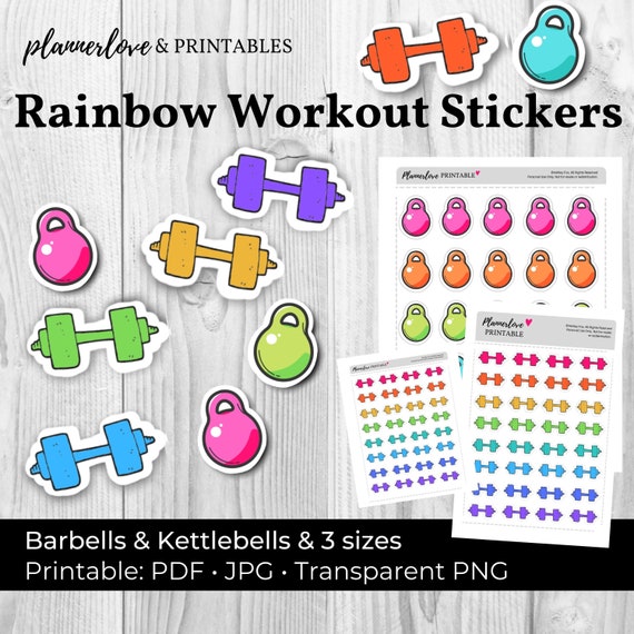 printable fitness stickers barbells kettlebells png jpg pdf etsy hong kong