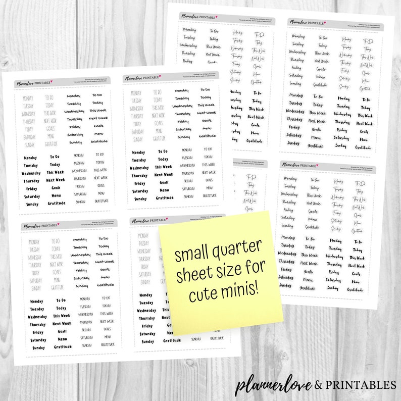 Printable Days of the Week Stickers: Cute Days of the Week Stickers ...