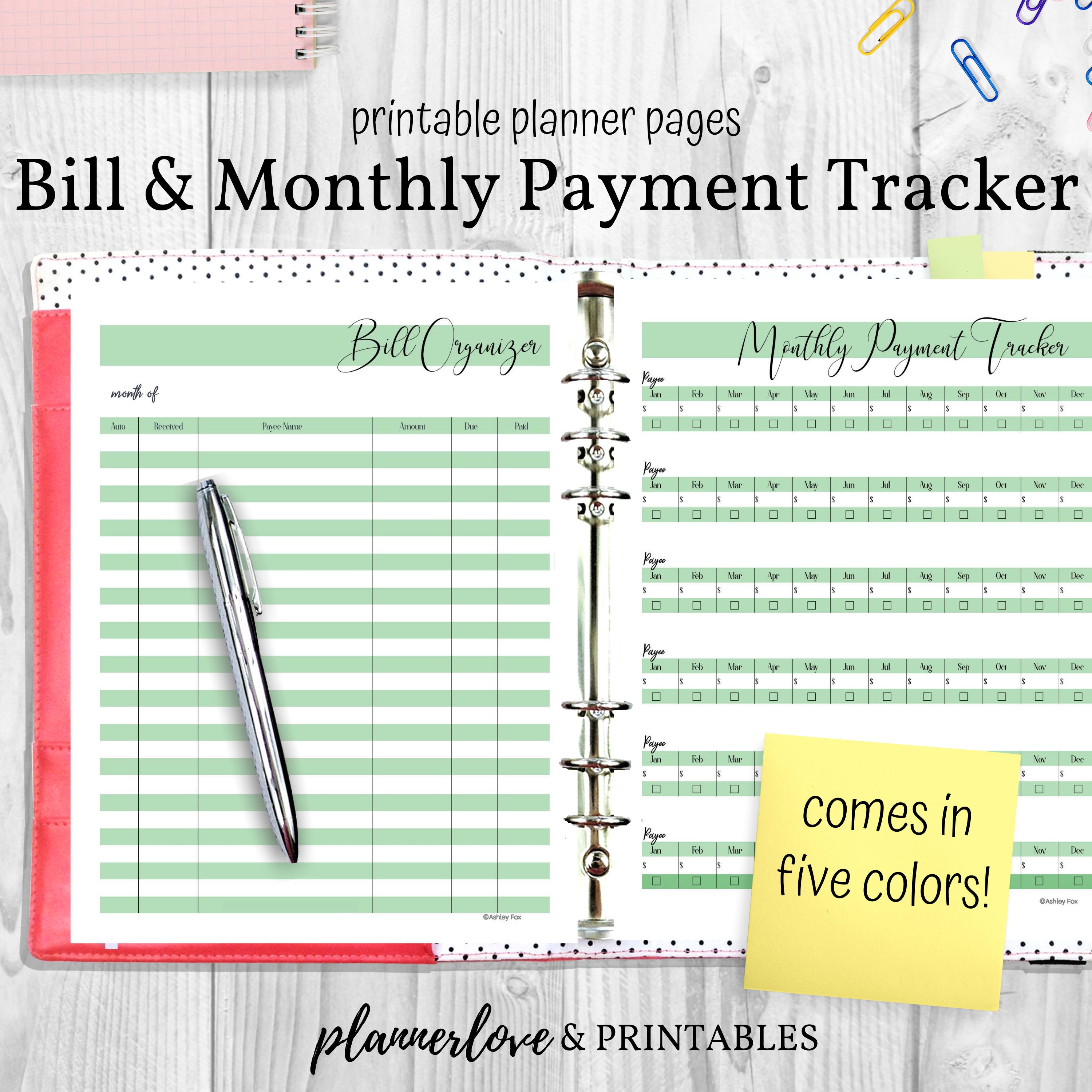 Printable Finance Trackers! Personal Finance Planner Pages, Bill ...