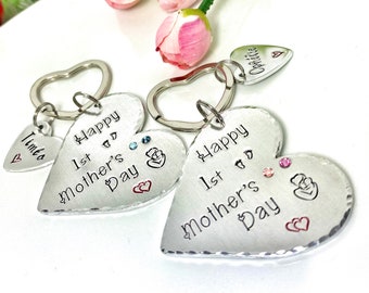 First Mother's Day Keychain, Gift for New Mummy , Custom Keyring Mother's Day, New Mummy Keyring