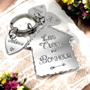 Maison d&#39;Amour, House of Love Keychain, Gift New Home Owner, New House Gift, Couples New Home Keyring