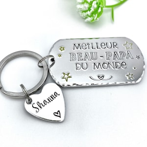 French Step Dad Keyring, Beau Papa Keyring, Cadeau Beau Papa, Porte Clé Beau Papa
