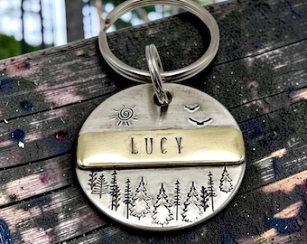 Personalized Brass Pet ID Tag, Custom Pet ID Tags, Dog Tag Collar, Brass Dog Tag, Identity Tag Dog, Antique Brass Dog Tag