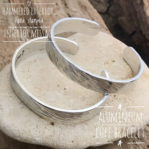 Personalised Cuff Bangle, Custom Metal Bangle, Hand Stamped Message Bangle, Godmother Cuff Bracelet image 10