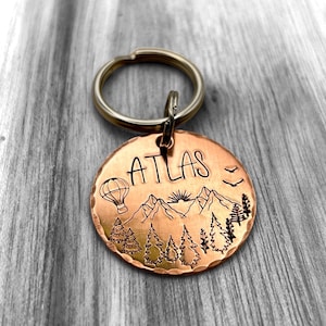Copper Dog Tag, Personalized Copper Pet ID Tag, Custom Dog Identity Disc