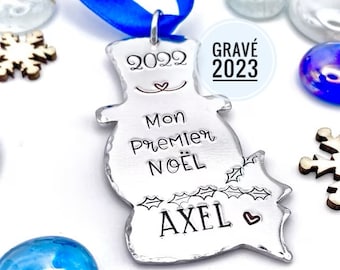 French Personalized Tree Ornament, Baby's First Christmas Tree Ornament, Custom Tree Decoration