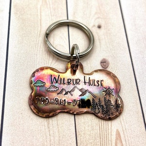 Custom Copper Pet ID Tag - Rustic Dog Identity Tag