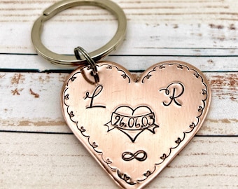 Schlüsselanhänger aus Kupfer | Geschenk zum Hochzeitstag