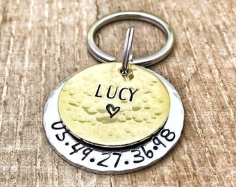 Personalized Brass Pet ID Tag, Pet ID Tags, Dog Tag Collar, Aluminium Dog Tag, Identity Tag Dog