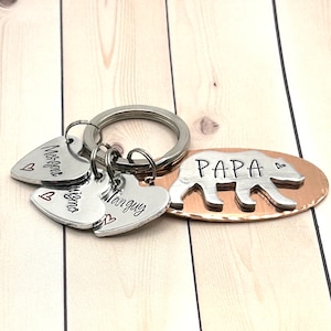 Gift Papa ,  Papa Bear, Custom Keychain Papa