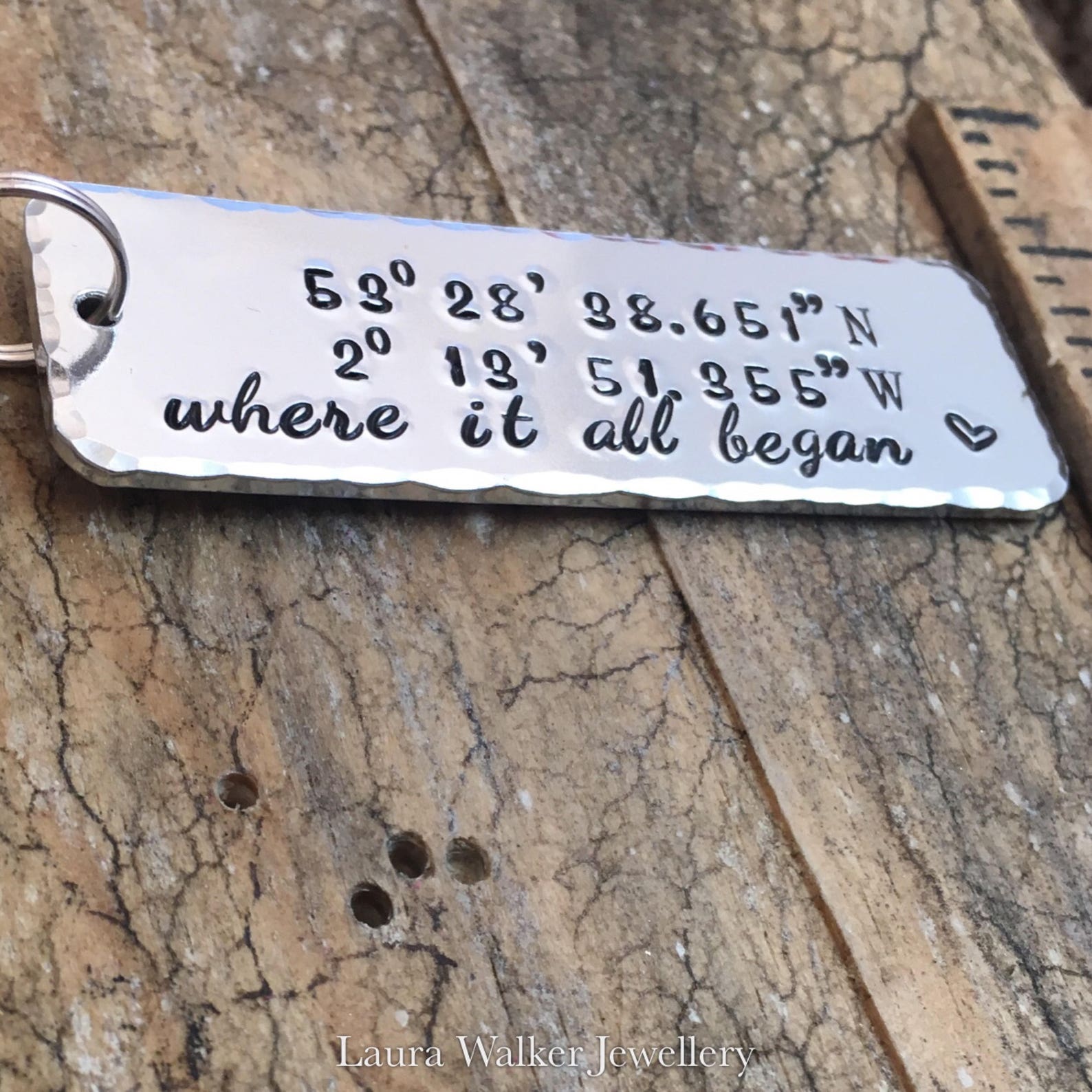 Coordinates Keyring Keychain GPS Keyring Keychain Longitude Etsy