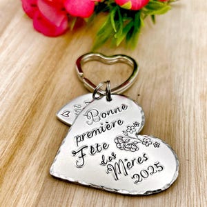 Personalised French Maman Keychain, Custom Keyring Maman, First French Mother's Day