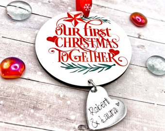 Couples Christmas Tree Ornament , First Christmas Together Ornament , Custom Couples Tree Decoration