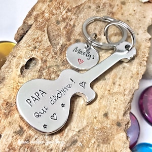 Custom Bottle Opener, Guitar Bottle Opener, French Father&#39;s Day Keychain