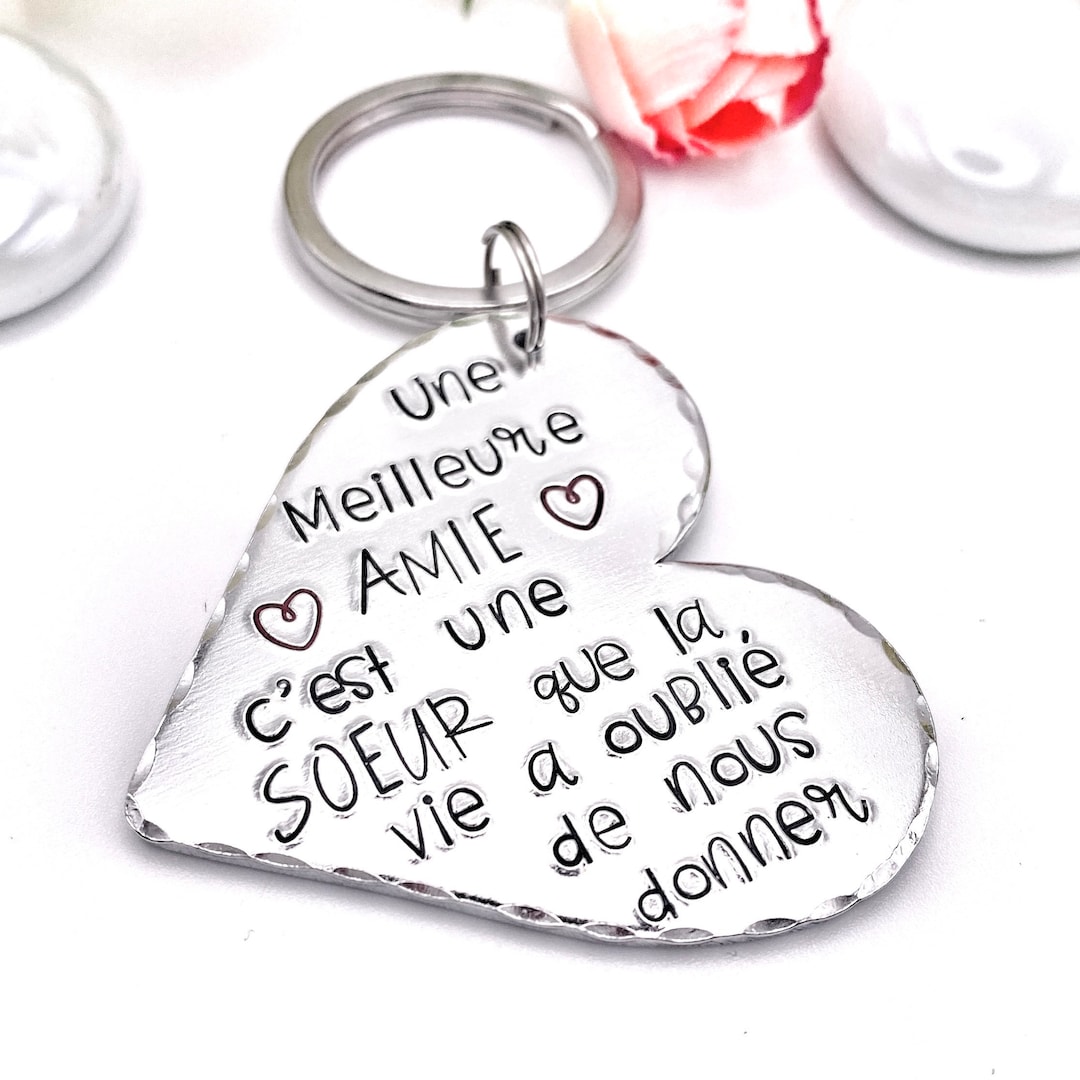Porte-clés Magnétique Meilleure Amie - Lot De 3 Cœurs - Cadeau Symbolique Pour Trio D'amies - Alliage Rose
