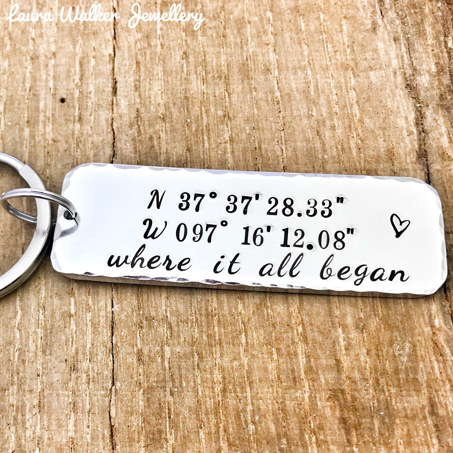 Coordinates Keyring Keychain GPS Keyring Keychain Longitude Etsy