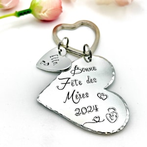 Personalised French Maman Keychain, Custom Keyring Maman, First French Mother's Day
