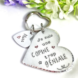 Personalised French Friend Keyring, Best Friend Keyring, Meilleure Amie, Cadeau Copine