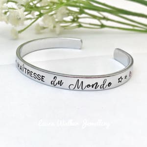 Cadeau Maîtresse, French Teacher Bracelet, Gift French Teacher, Cadeau Enseignant, La Meilleure Maîtresse image 7