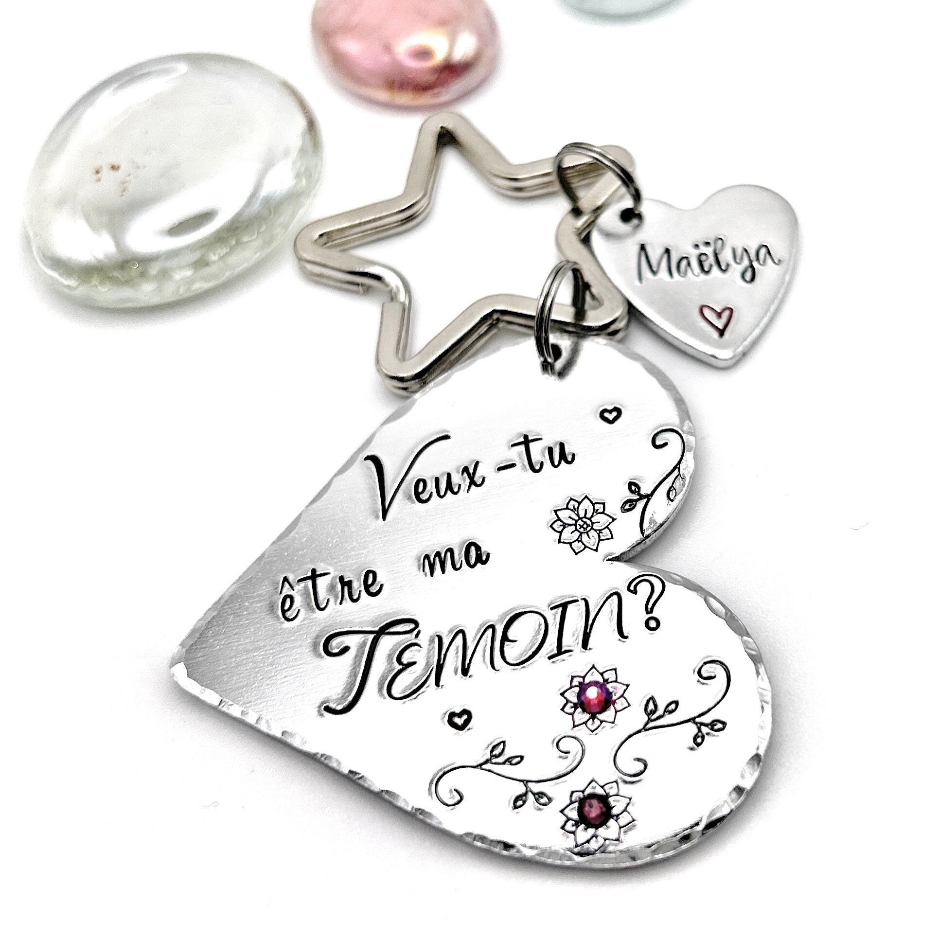 Témoin Keychain, Porte Clef Témoin, Porte Clé Témoin