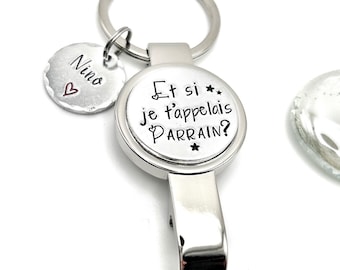 Hand Stamped Personalised Message Bottle Openers, Gift For Father's Day, Will You Be My Godfather