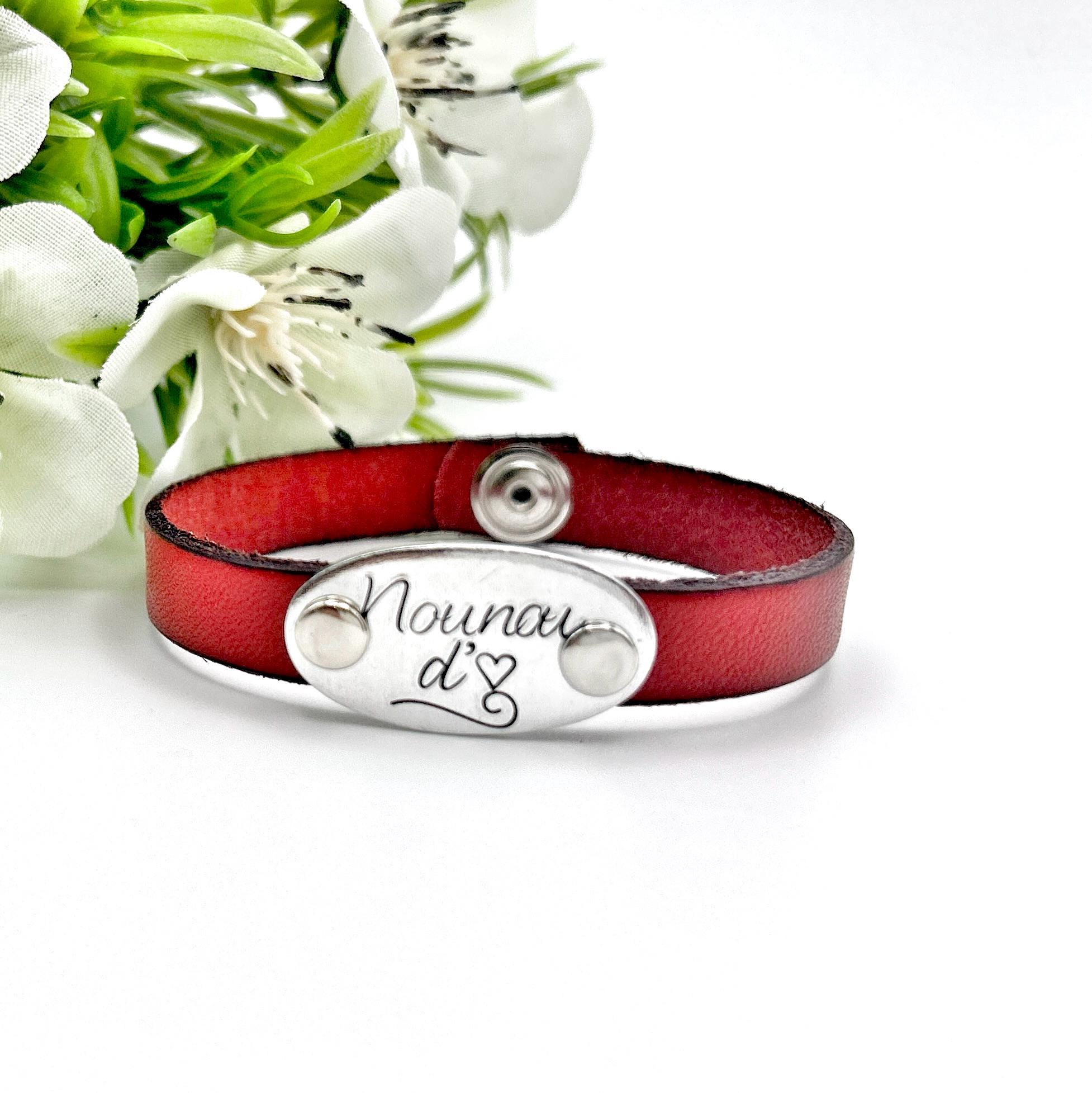 Bracciale Regalo Per Tata Con Ciondolo "Grazie Mia Adorata Nounou" - Argento