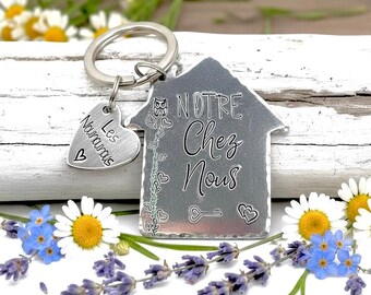3 Porte-Clés Maison De Conte De Fées - Cadeau Pendaison De Crémaillère, Nouvelle Maison - Modèles Cottage, Fleurs, Champignon
