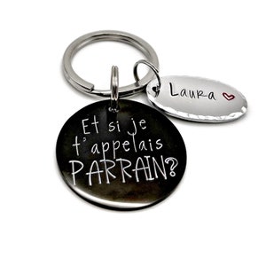 Parrain Keychain, French Veux-tu être mon Parrain?, French Keyring for Godfather, Demande Parrain