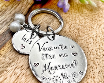 Personalised French Godmother Keyring - Gift French Godmother