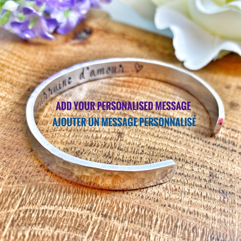 Manchette Femme Bracelet avec Message Personnalisé Cadeau pour Meilleure Amie image 3