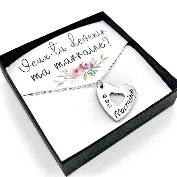 Bijoux Marraine, Cadeau Baptême Marraine, Annonce Marraine, Collier Marraine, Demande Marraine