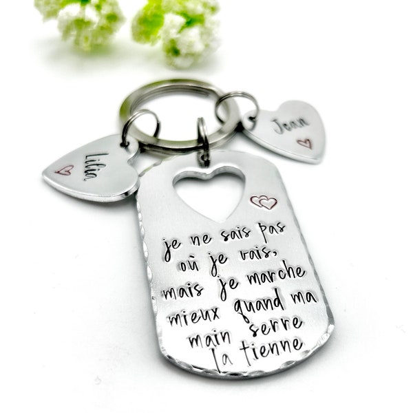 Personalised French Friend Keyring, Best Friend Keyring, Cadeau Meilleure Amie